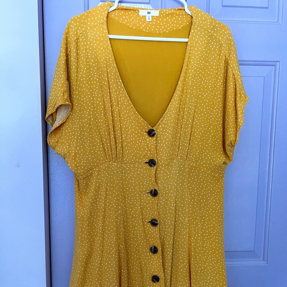 Yellow Button Up Dress Size XL